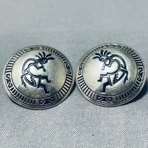 Vintage Native American Navajo sterling silver Kokopelli earrings
